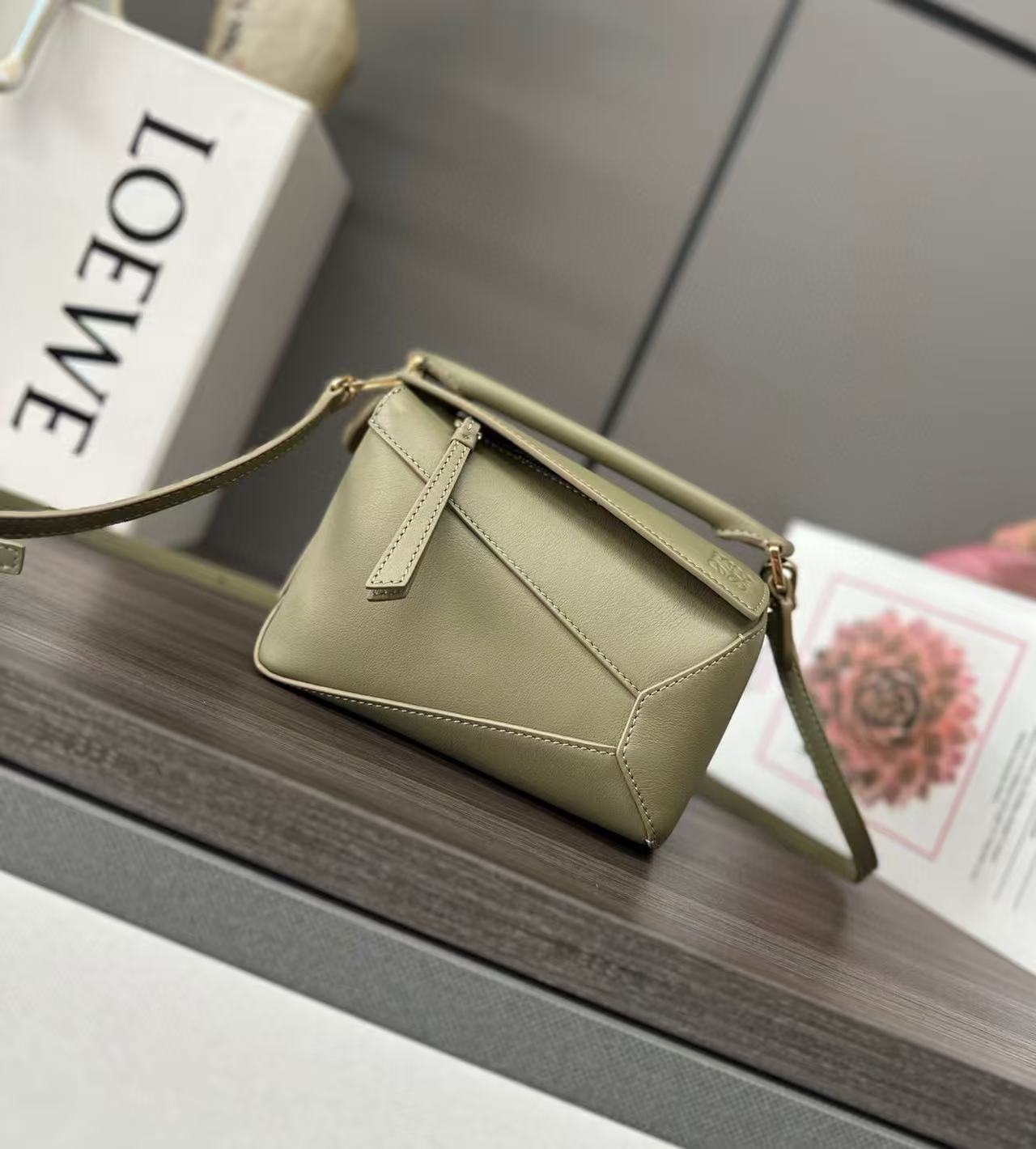 26 May ABF Loewe Small Puzzle Edge Bag - Light Moss