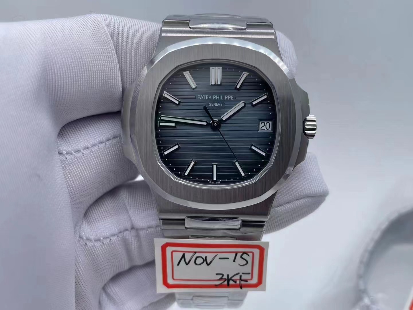 Nautilus 5711/1A 3KF 1:1 Best Edition Blue Textured Dial on SS Bracelet A324 Super Clone V2 $498