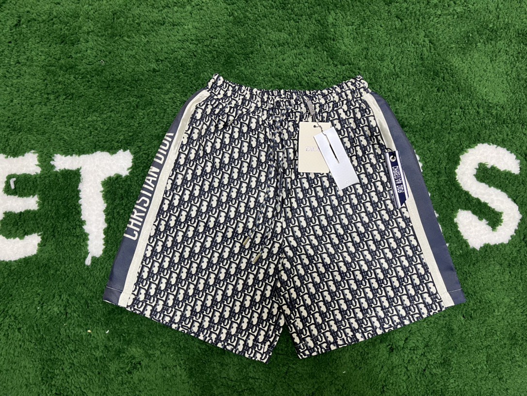 27 May ABF Christian Dior Homme Blue Oblique Printed Silk Bermuda Shorts