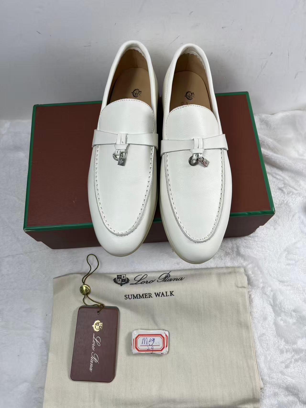 Loro Piana Summer Walk Loafers white