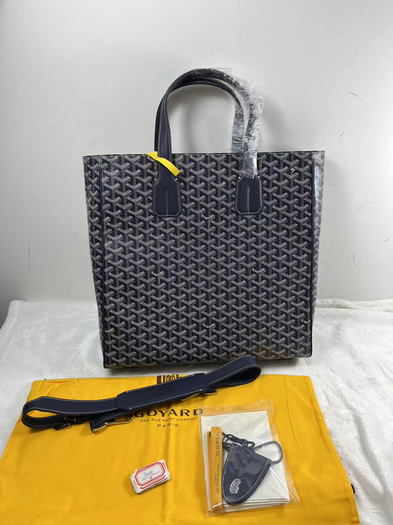 5 Jun ABQ Goyard Black Sac Voltaire Tote Bag