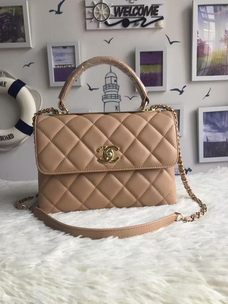 Chanel Beige Quilted Leather Small Trendy CC Flap Bag