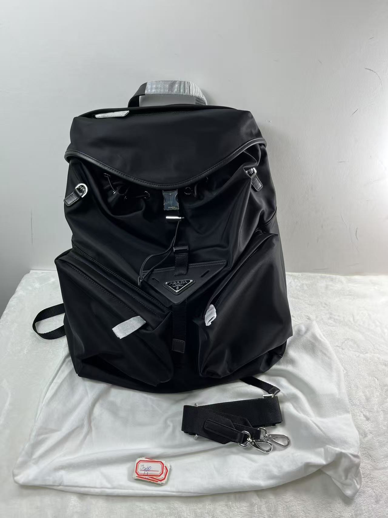 12 June ABQ Prada Black Re-Nylon And Leather Backpack
