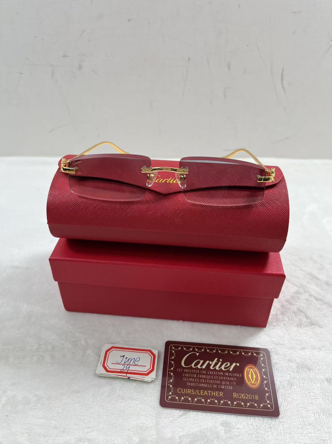 30 Jun ABQ Cartier Brown Gold Sunglasses