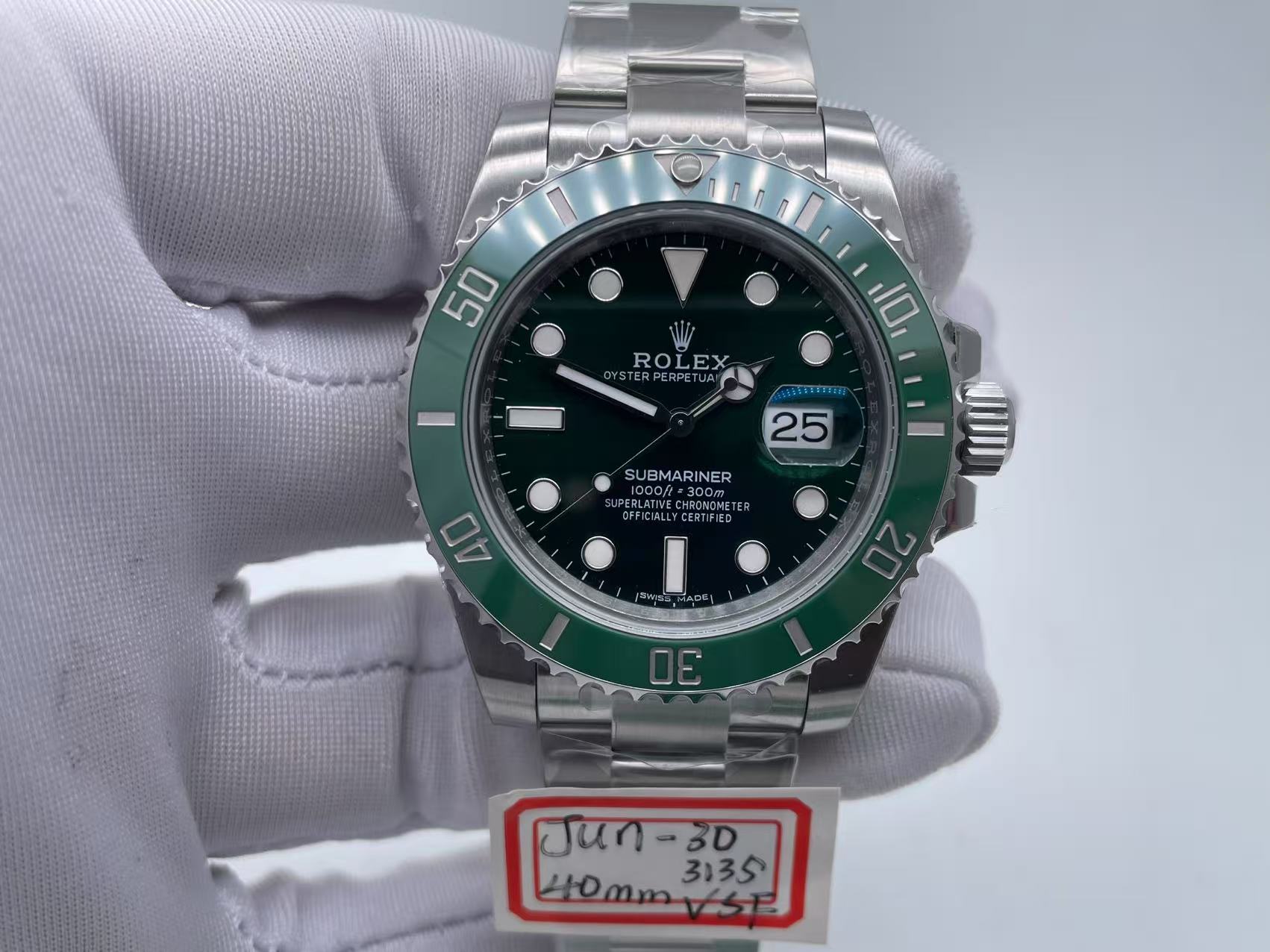 ROLSUB0326 - Submariner 116610LV 904L SS/SS Green VSF VS3135 $498
