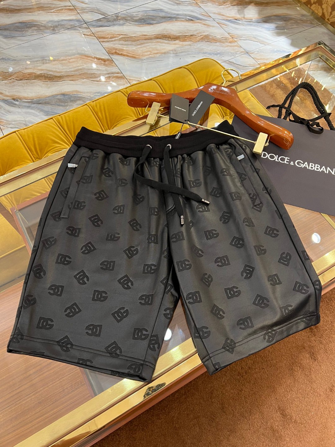 Dolce & Gabbana Satin jacquard Cargo Shorts Black