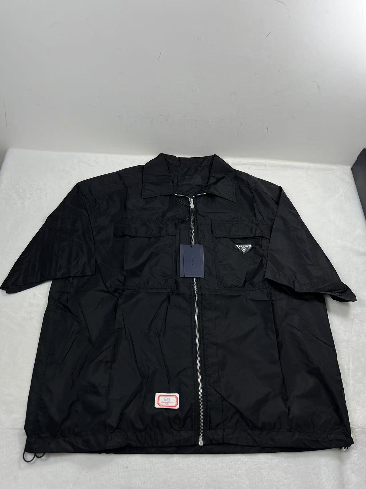 Prada Re-Nylon shirt Black with zipped front size XL