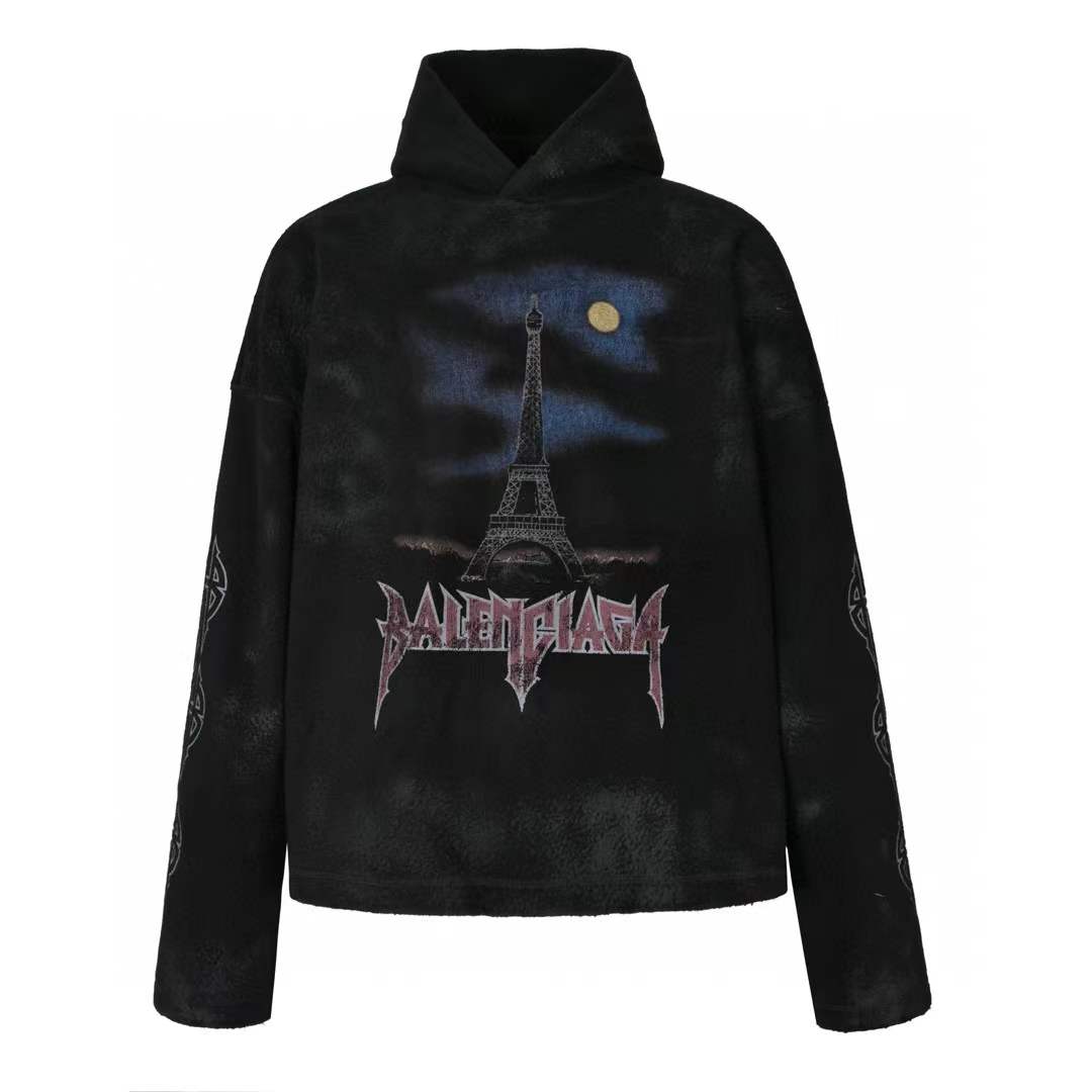 Balenciaga Hoodies Men Black