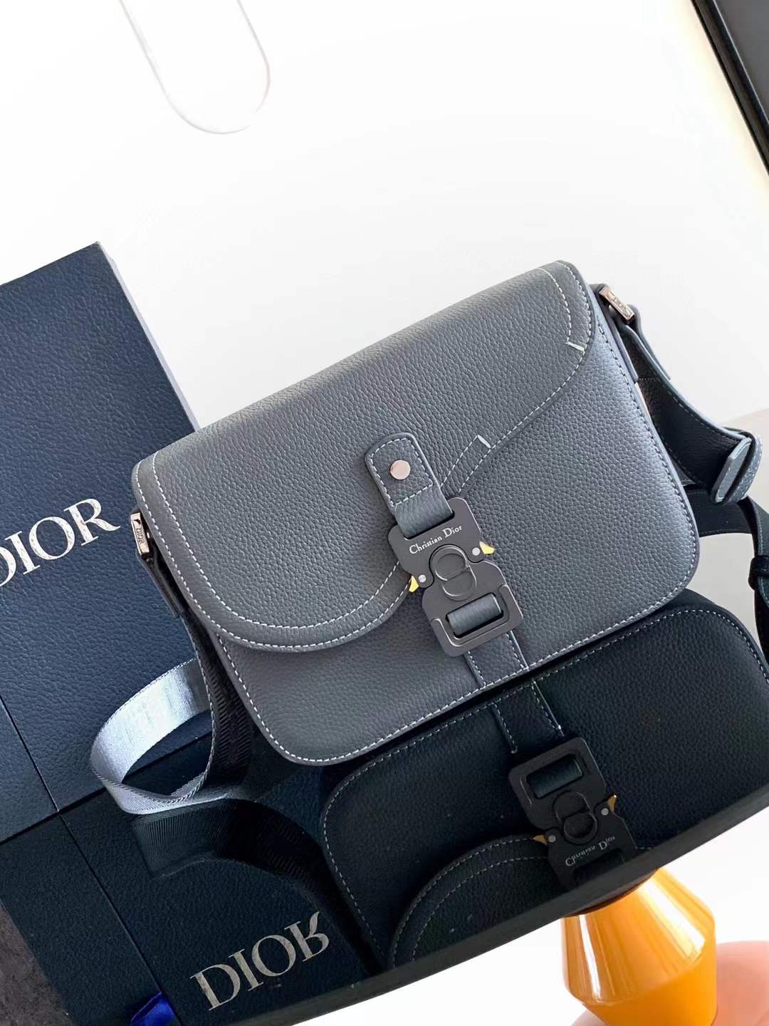 Christian Dior Saddle Pouch Calfskin Leather