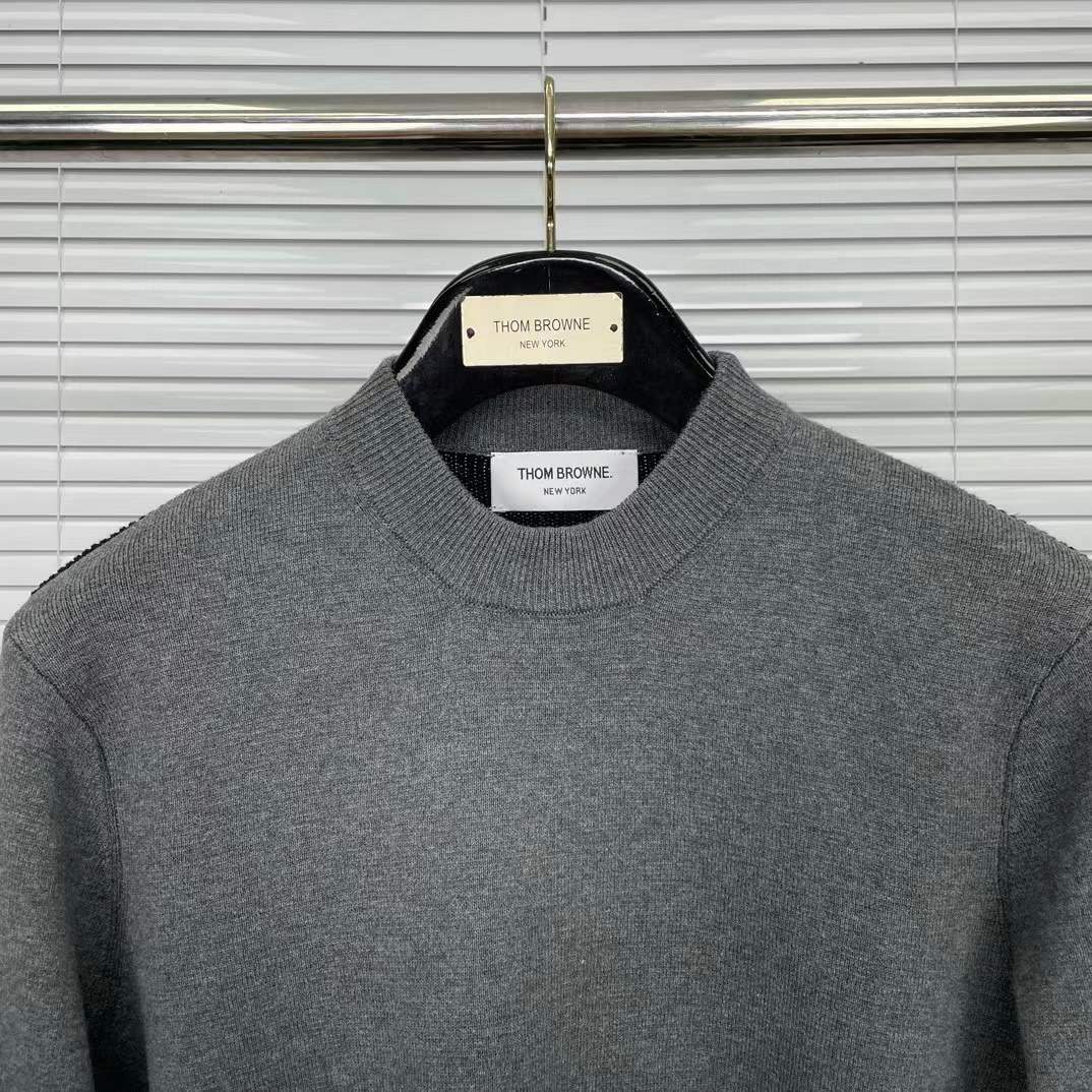 Thom Browne 4-Bar Stripe Wool Jumper Grey