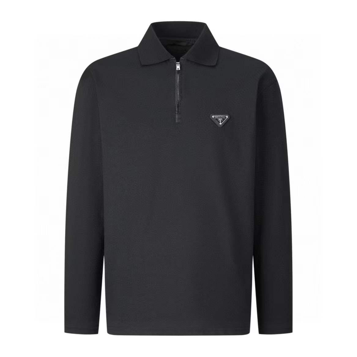 Prada Piqué Re-Nylon Polo Shirt  Black