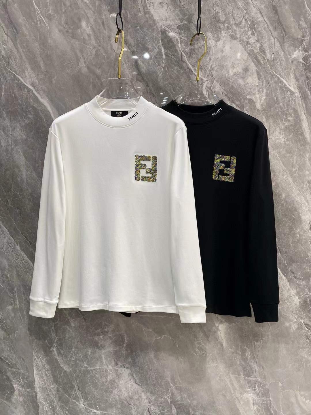 Fendi FF jersey sweatshirt Black and white