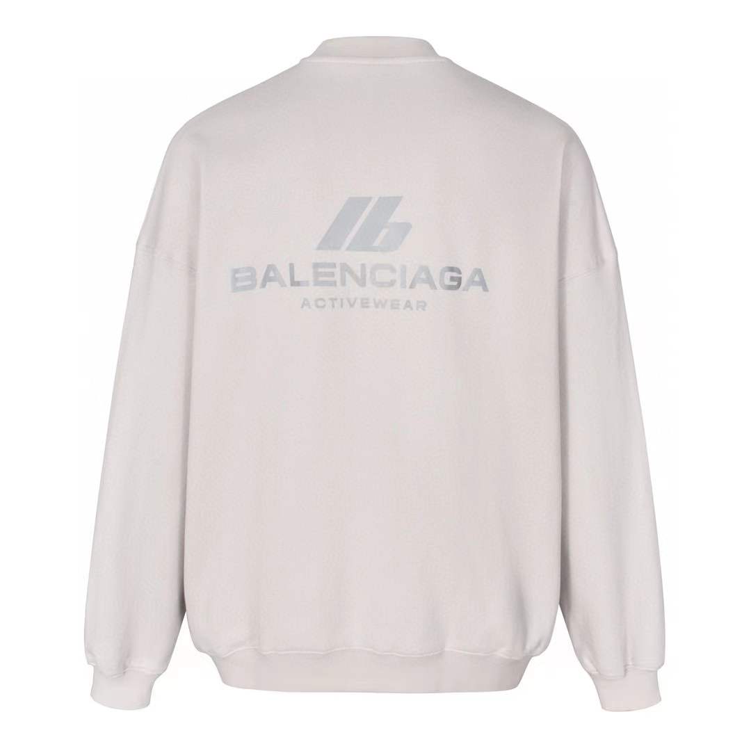 Balenciaga White Logo Printed Sweatshirt Men