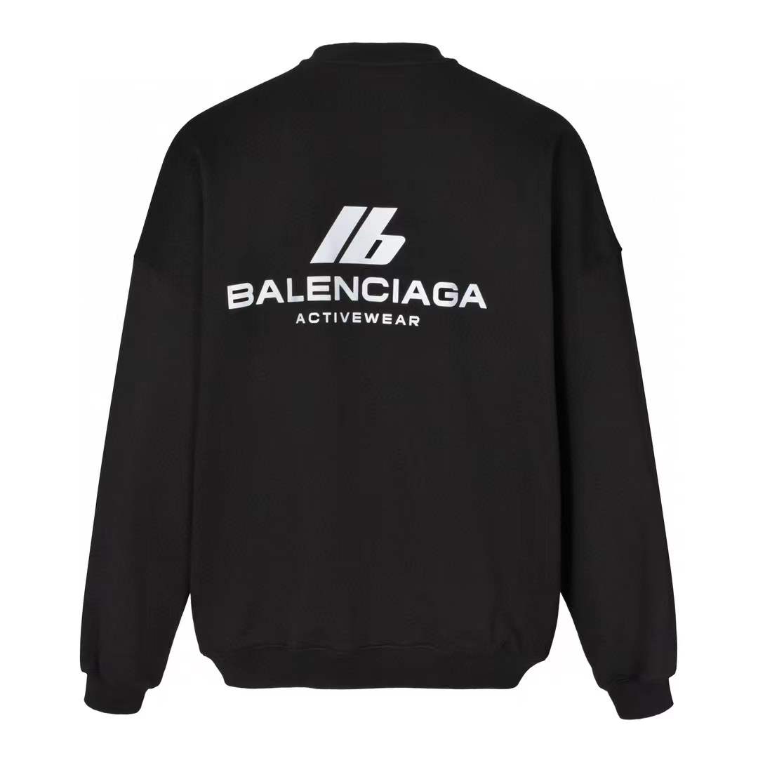 Balenciaga White Logo Printed Sweatshirt Men black
