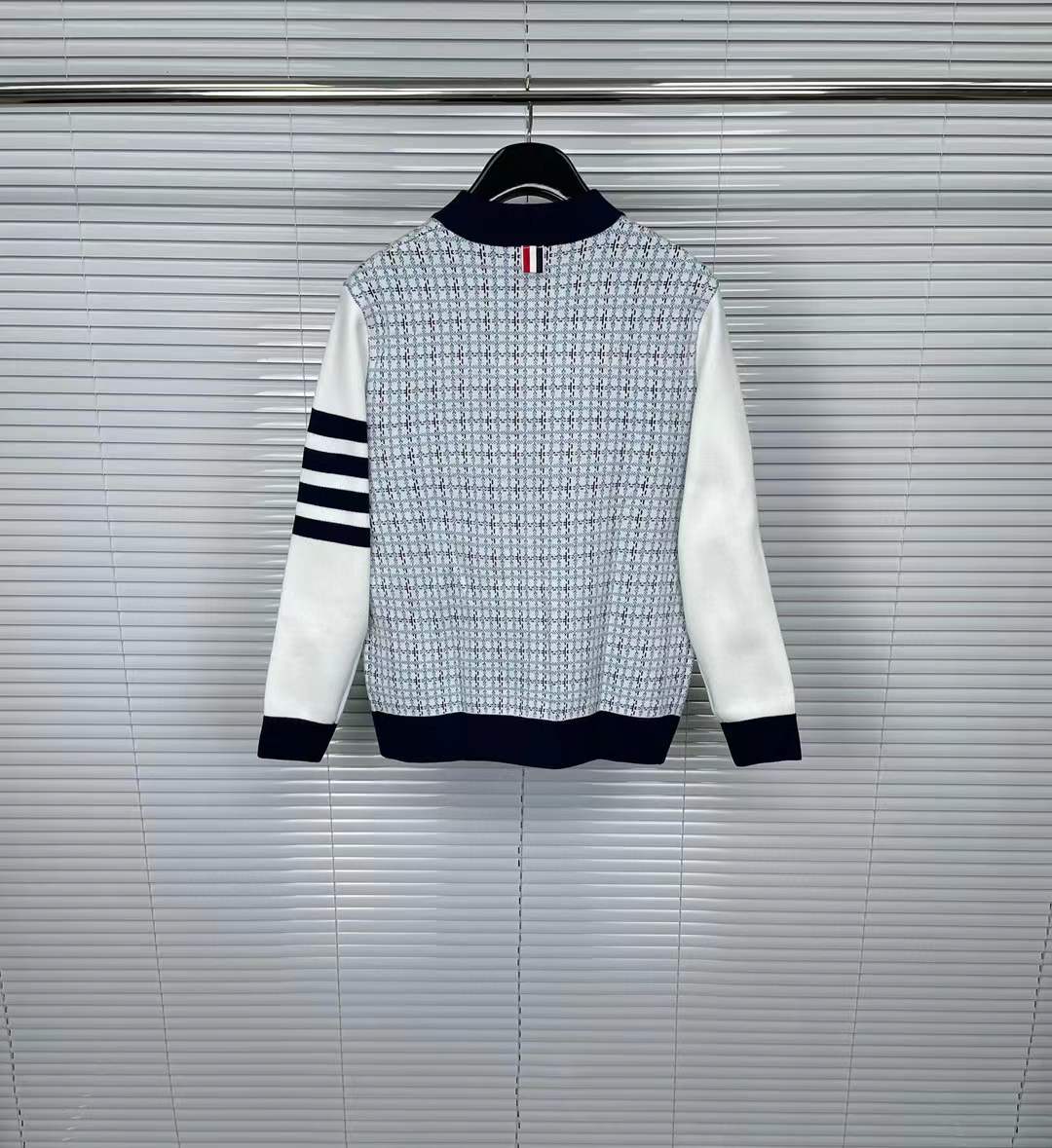 Thom Browne Silk 4-Bar Bomber Jacket