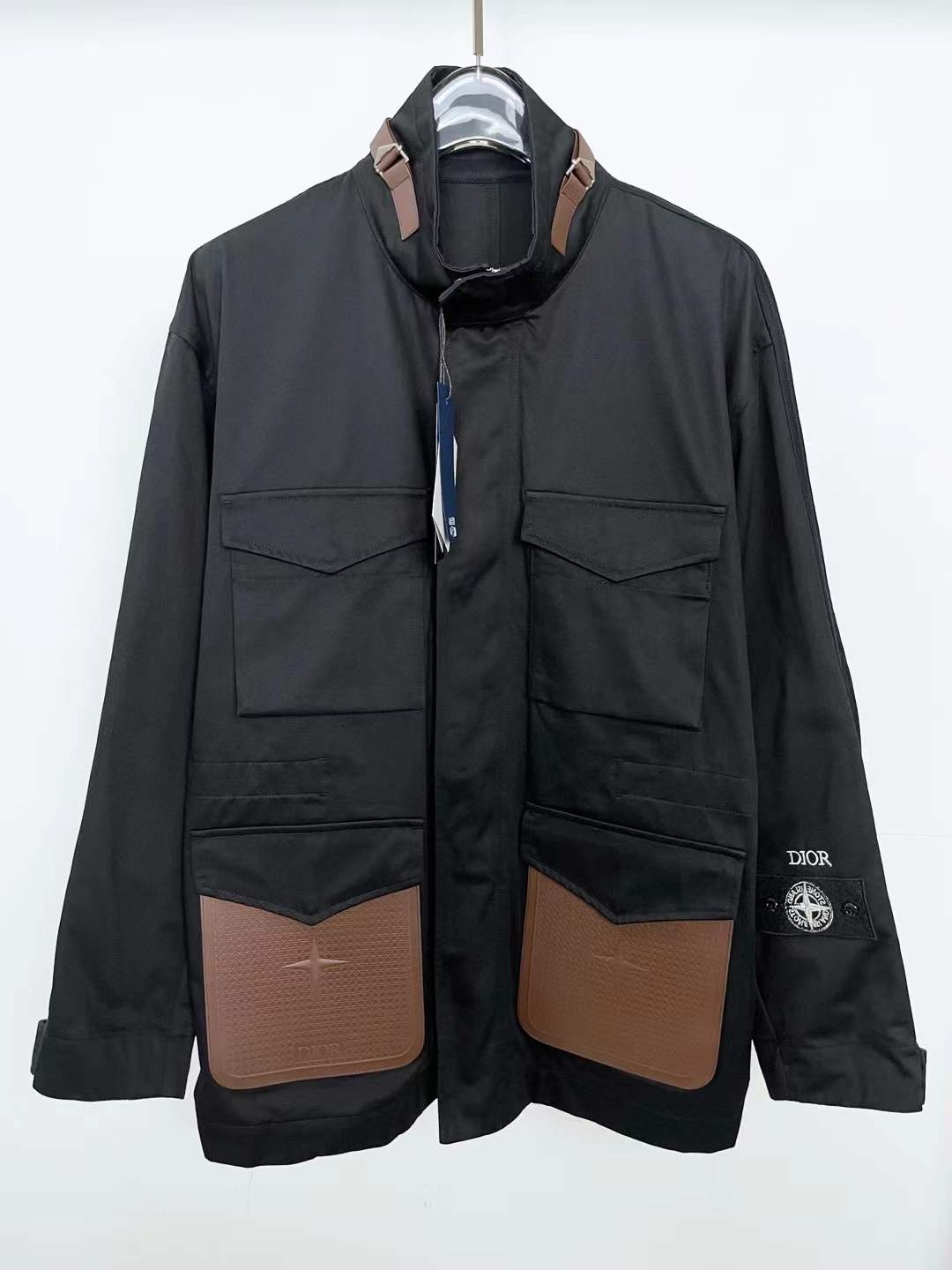 Christian Dior Compass-badge Hooded Jacket Black
