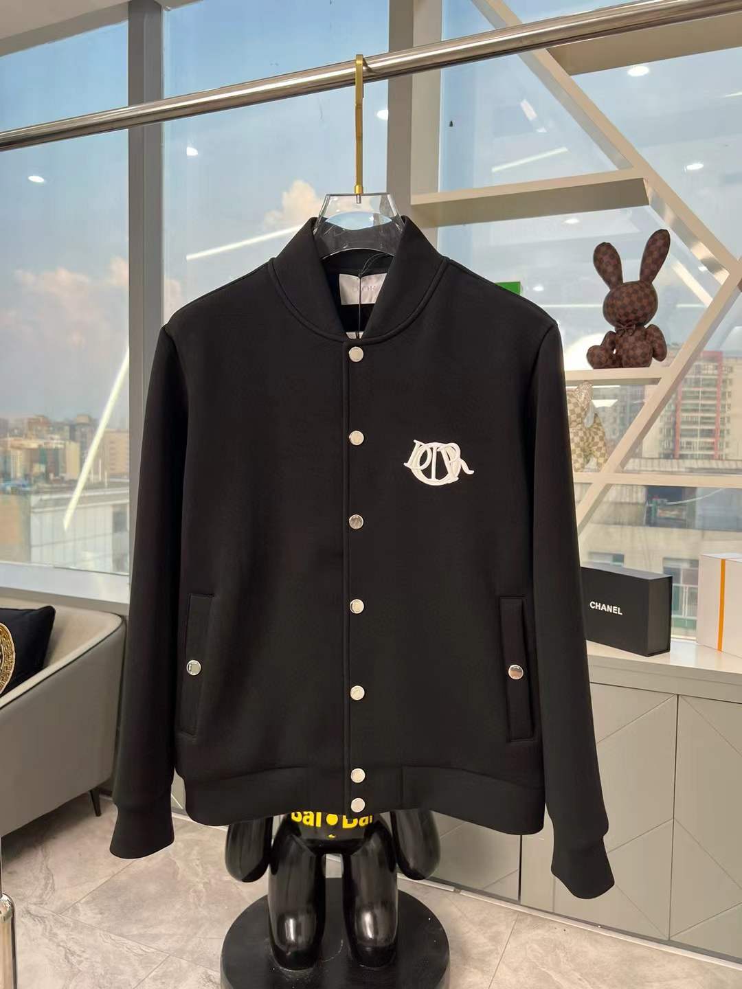 Palm Angels monogram-embroidered Bomber Jacket Black