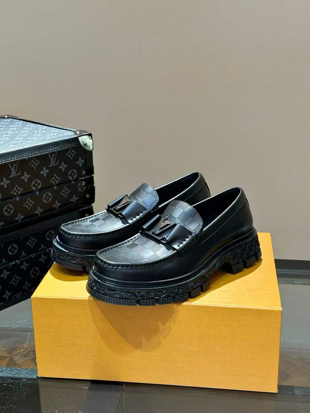 LV Checker Loafer Black
