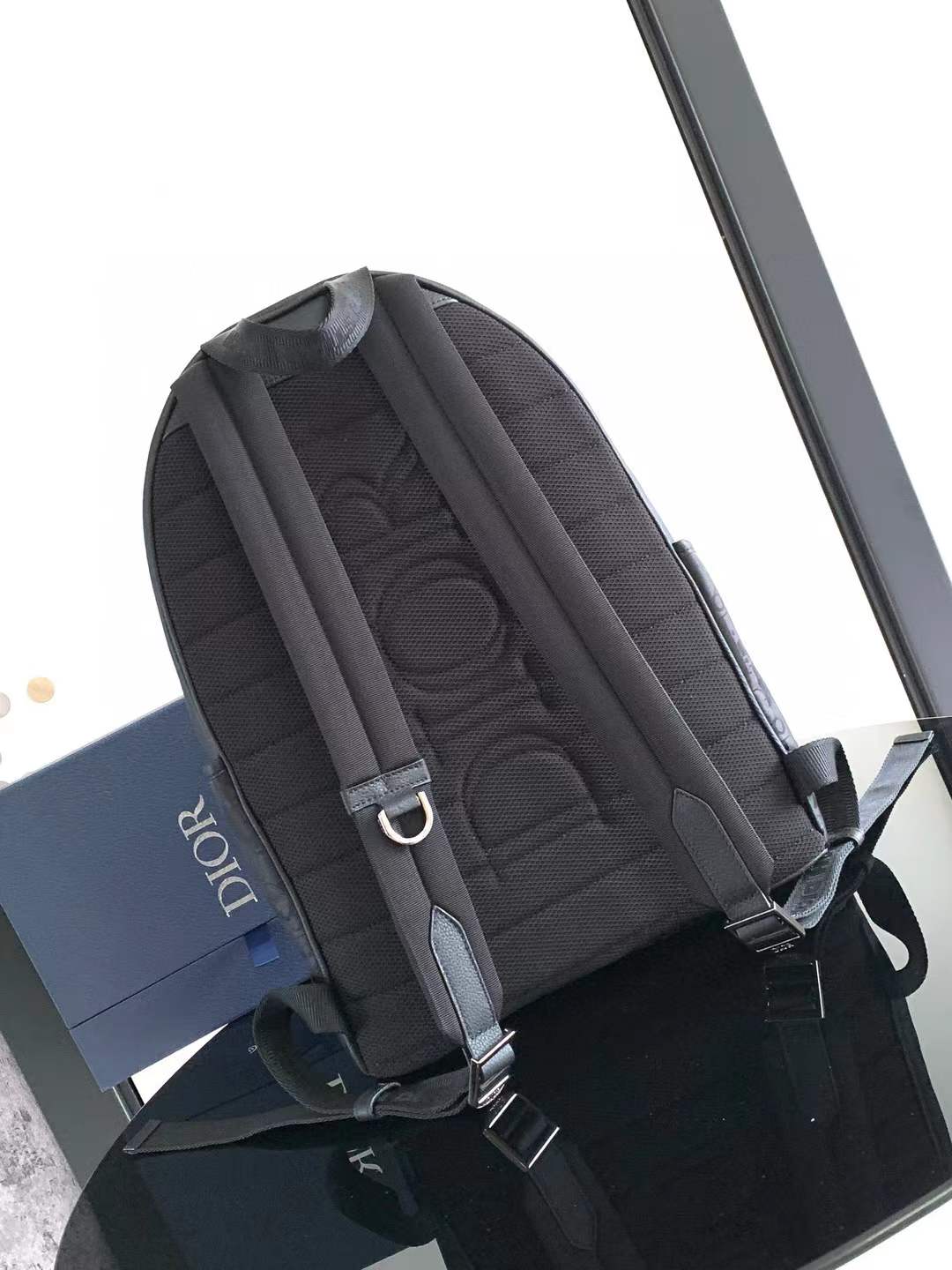 Christian Dior Explorer Backpack Nylon Leather Black
