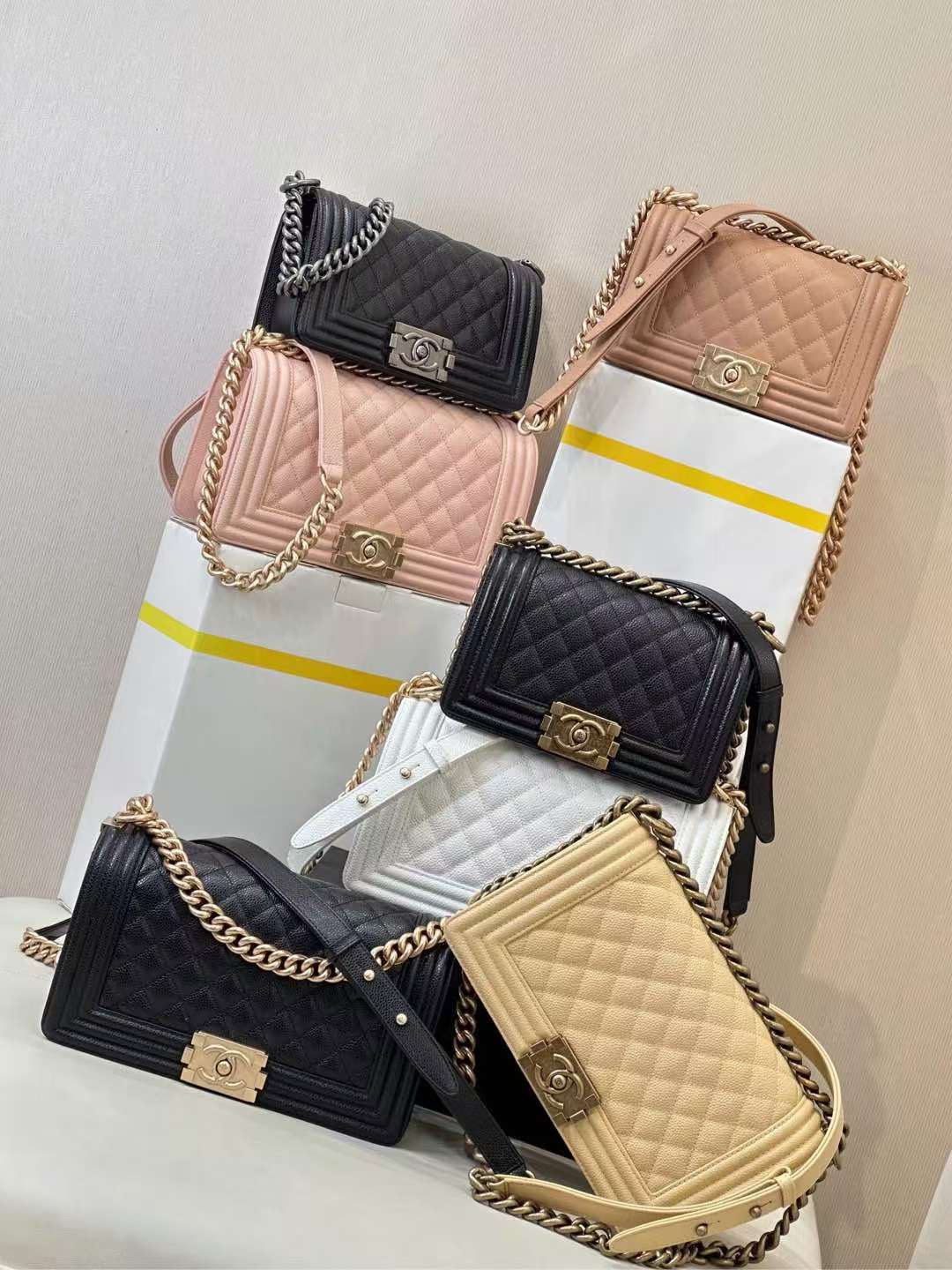 Chanel Boy Small Lambskin with Gold Hardware all colors