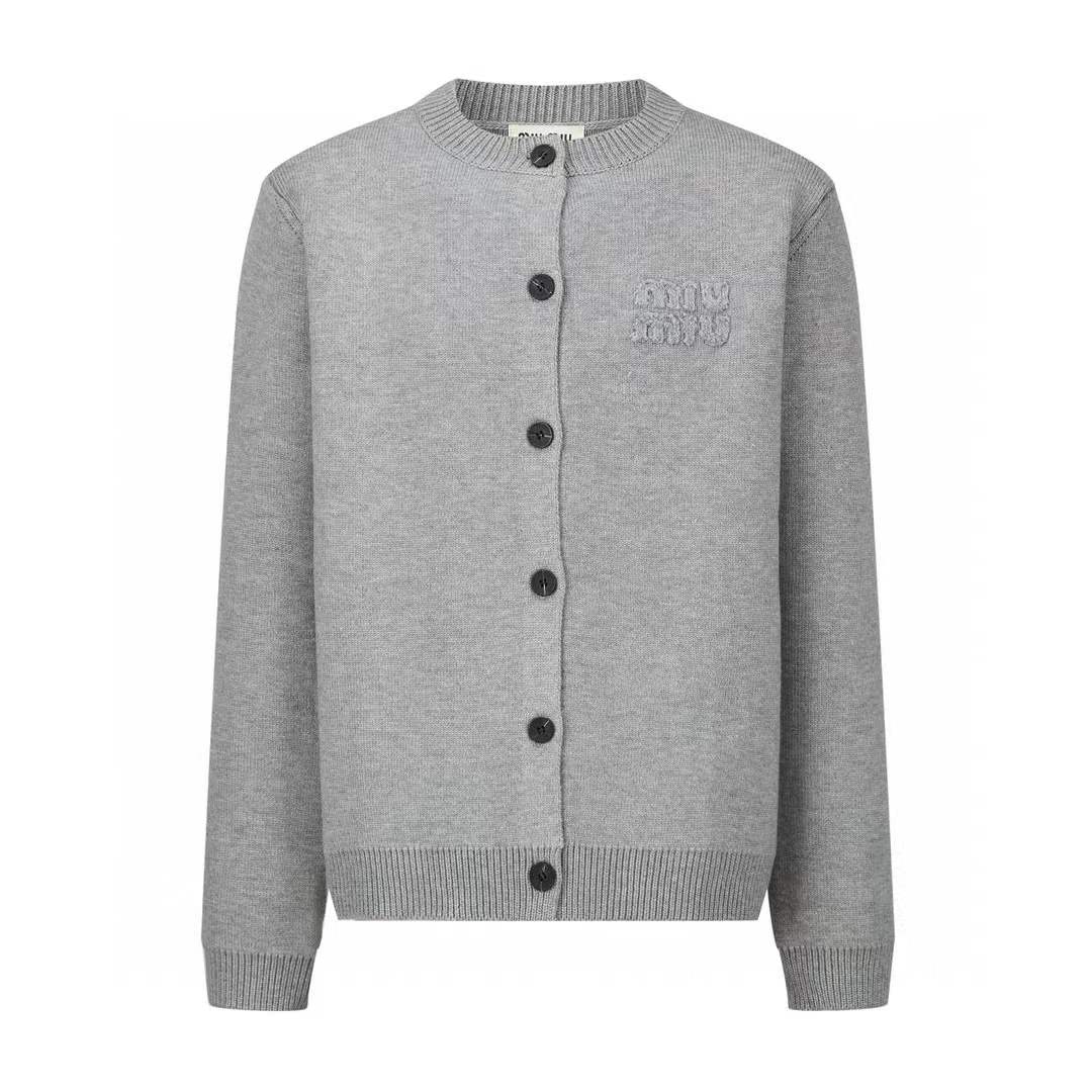 Miu Miu Oversized Wool-blend Cardigan in Grey for Men