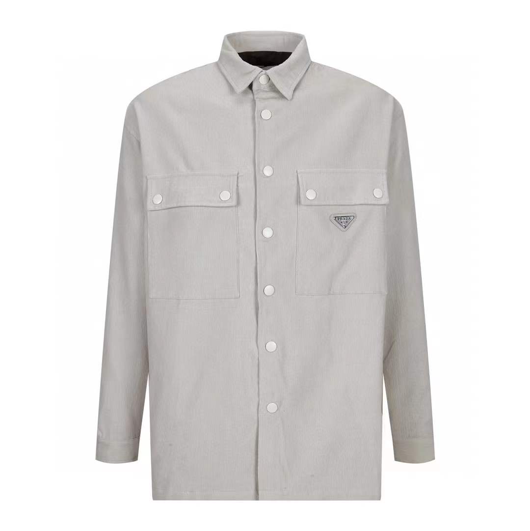 Prada triangle-logo pinwale-corduroy Shirt