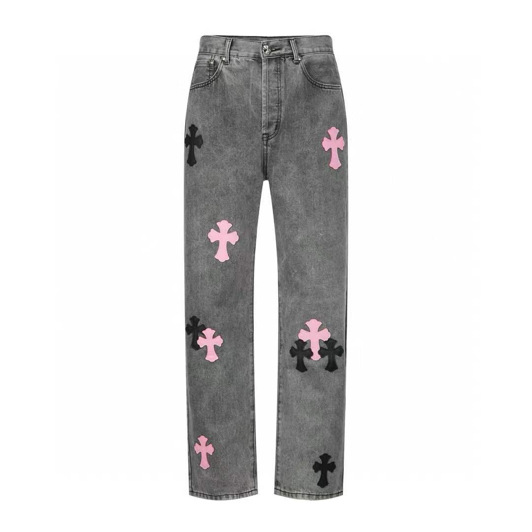 Chrome Hearts Gray Denim with Black Jeans