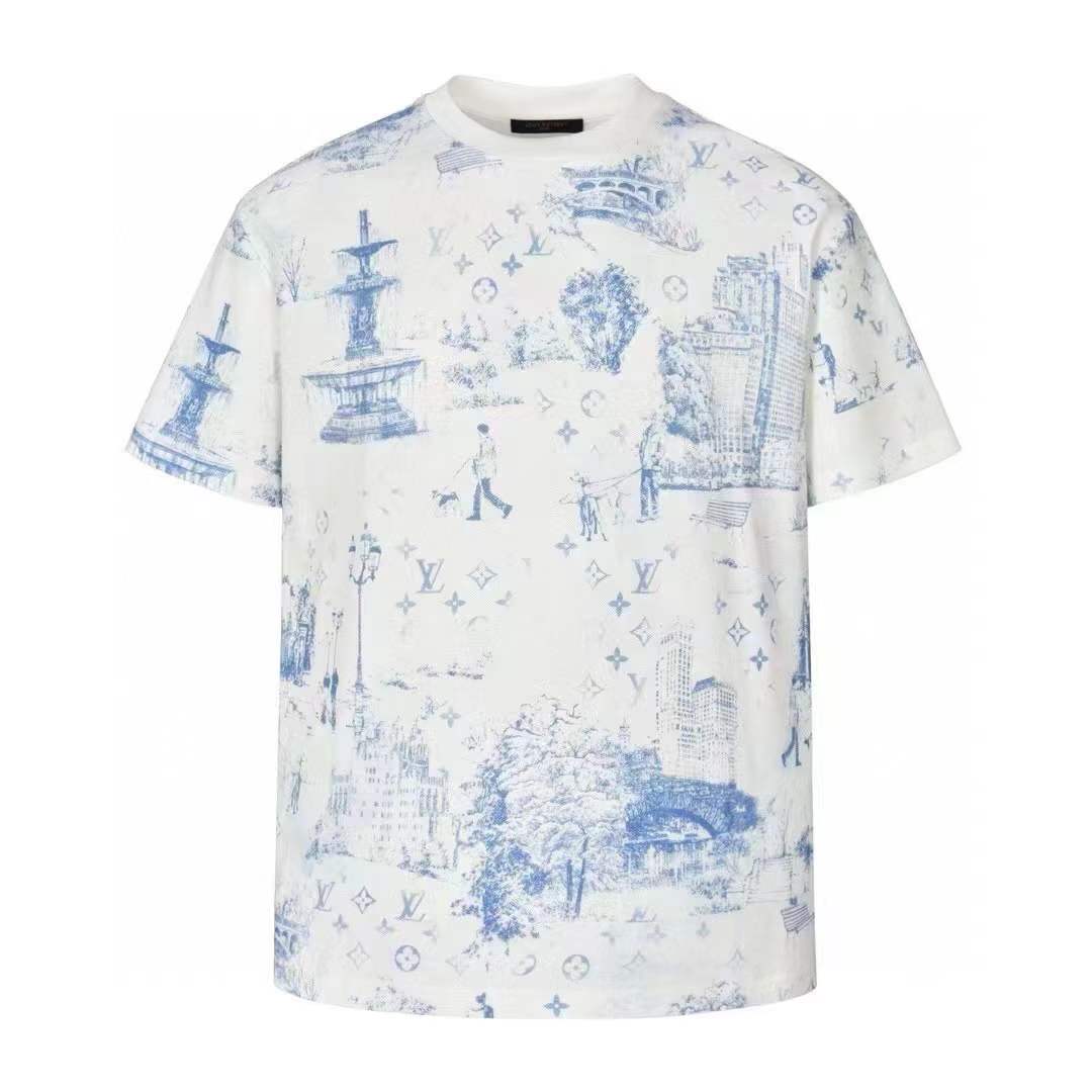 LV Printed Cotton Pique T-Shirt