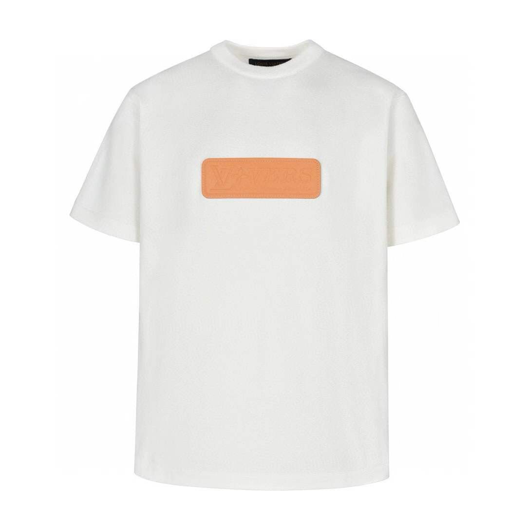 LV Patch Short-Sleeved Cotton Crewneck White Men's
