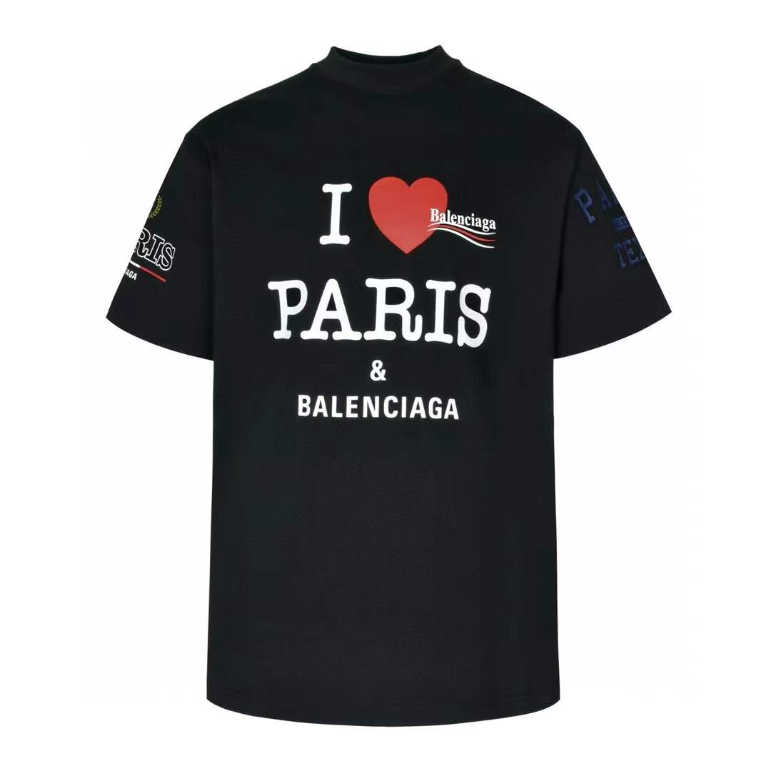 Balenciaga Heart Paris Fit Faded Wash T-Shirt