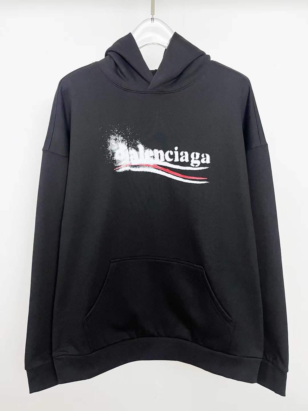 Balenciaga Black Cotton Medium Fit Hoodie for Men