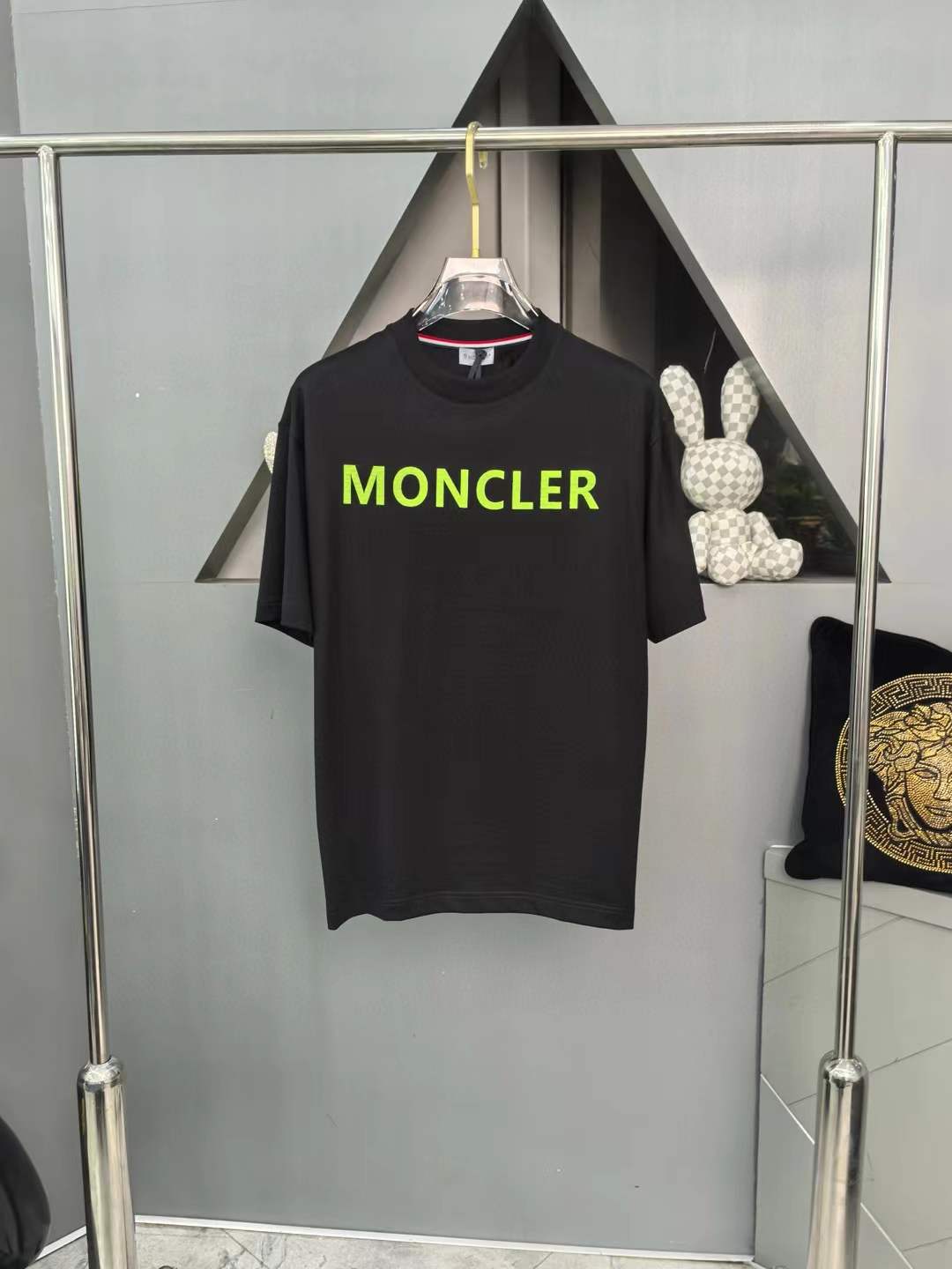 Moncler Black Logo Cotton T-Shirt for Women