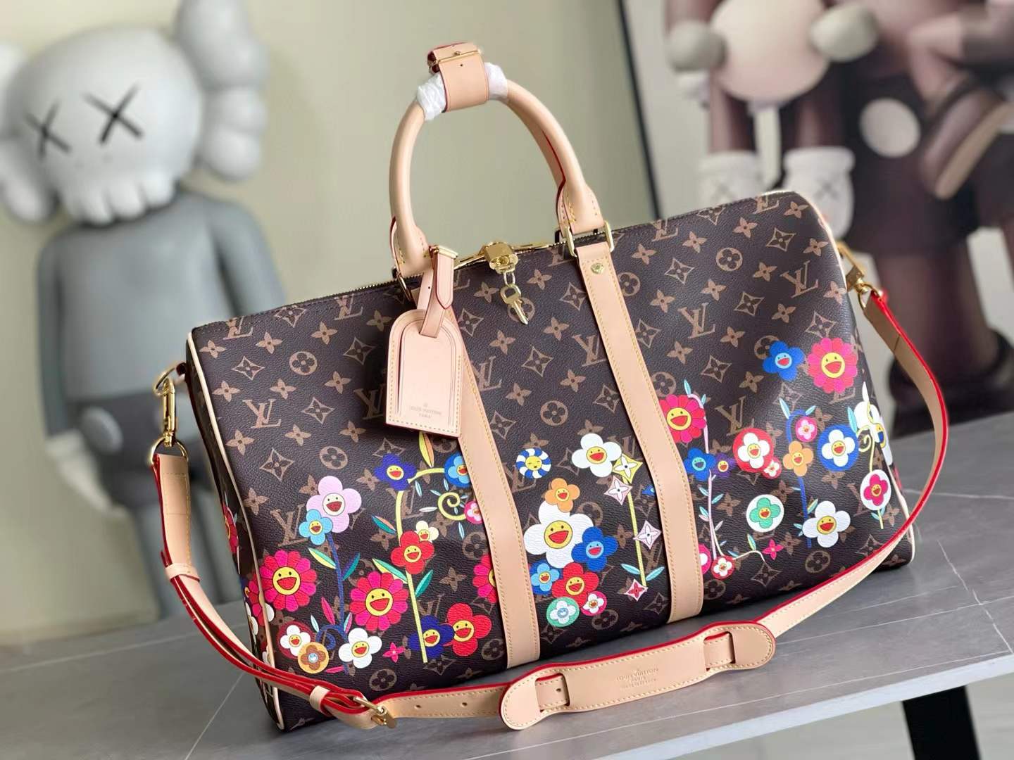 LV Takashi Murakami Monogram Multicolore Keepall 45