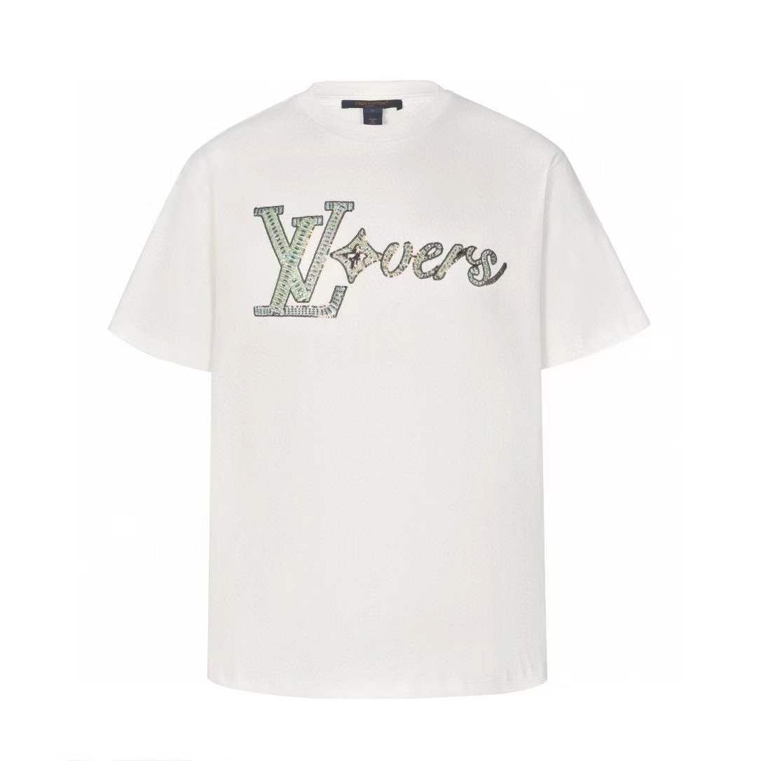 LV Embellished Short Sleeved T Shirt