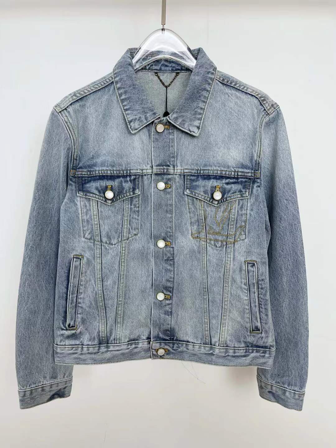 LV Men's Light Wash Denim Jacket