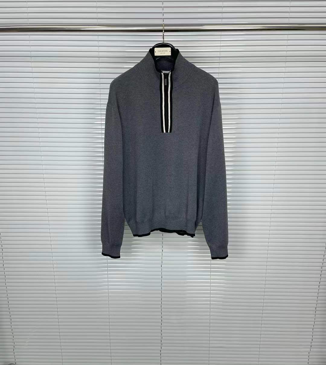 Thom Browne Milano-Stitch Funnel-Neck Sweater
