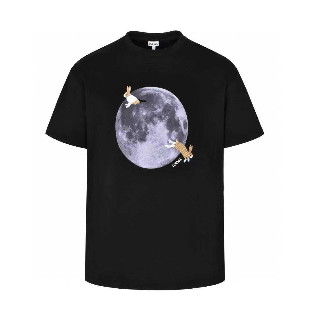 Loewe Graphic-Print Anagram-Embroidered Cotton-Blend Jersey T-Shirt