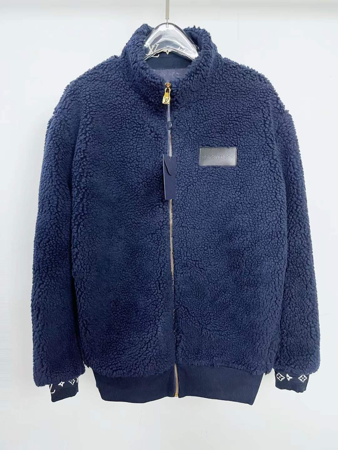 LV Leather Patch Fleece Blouson - For Men