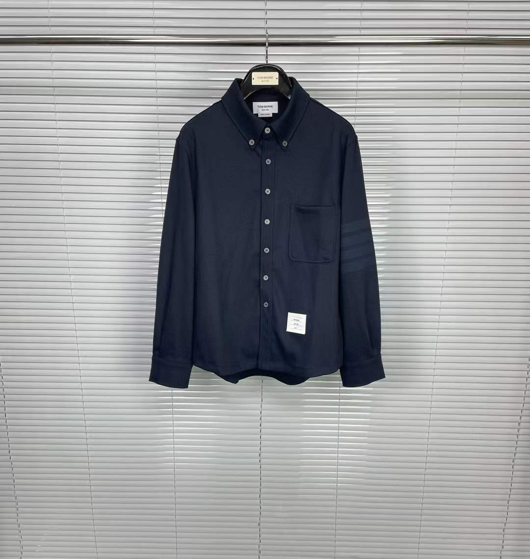 Thom Browne Navy 4-Bar Shirt