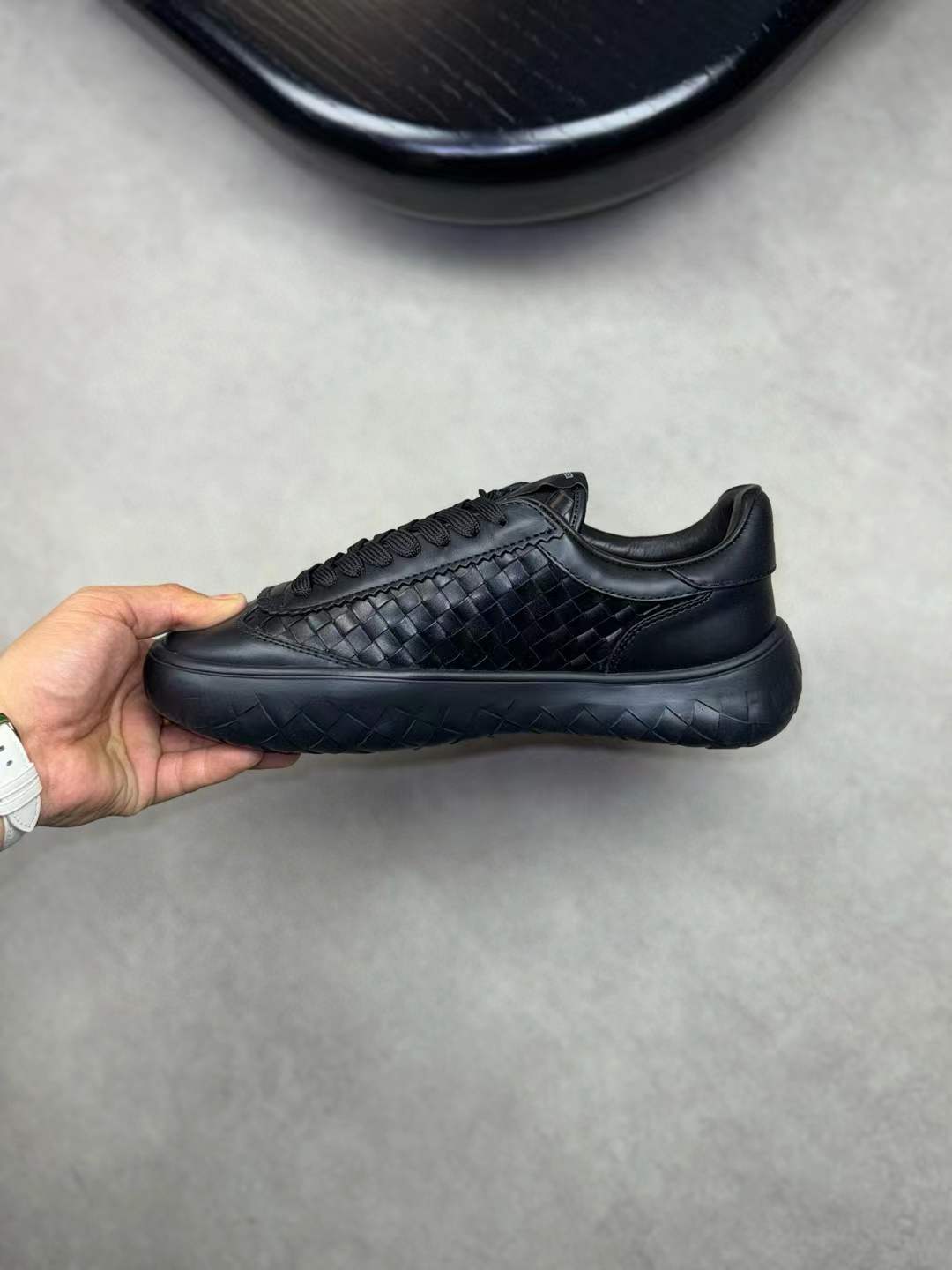 Bottega Veneta Men Black Explora Trainer Sneaker
