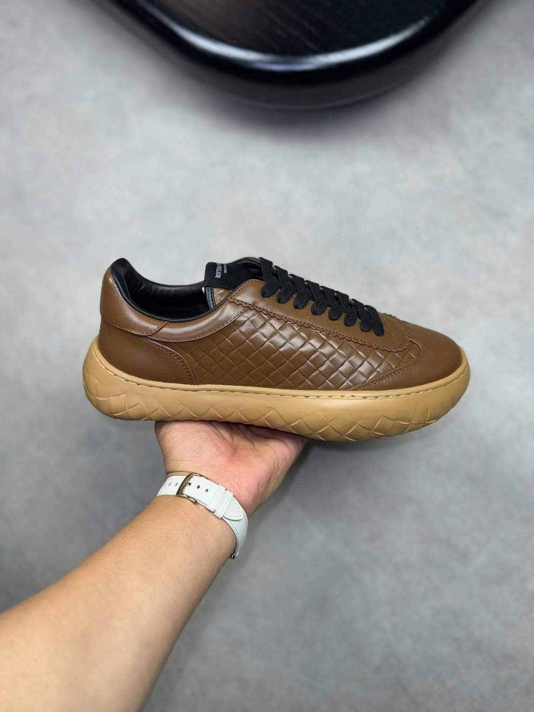 Bottega Veneta Nylon & Suede Sneaker Black