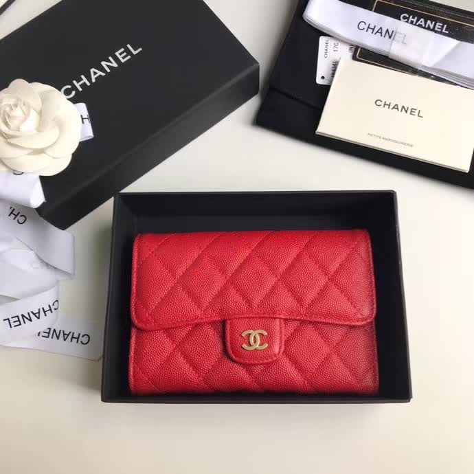 Chanel Leather wallet Red