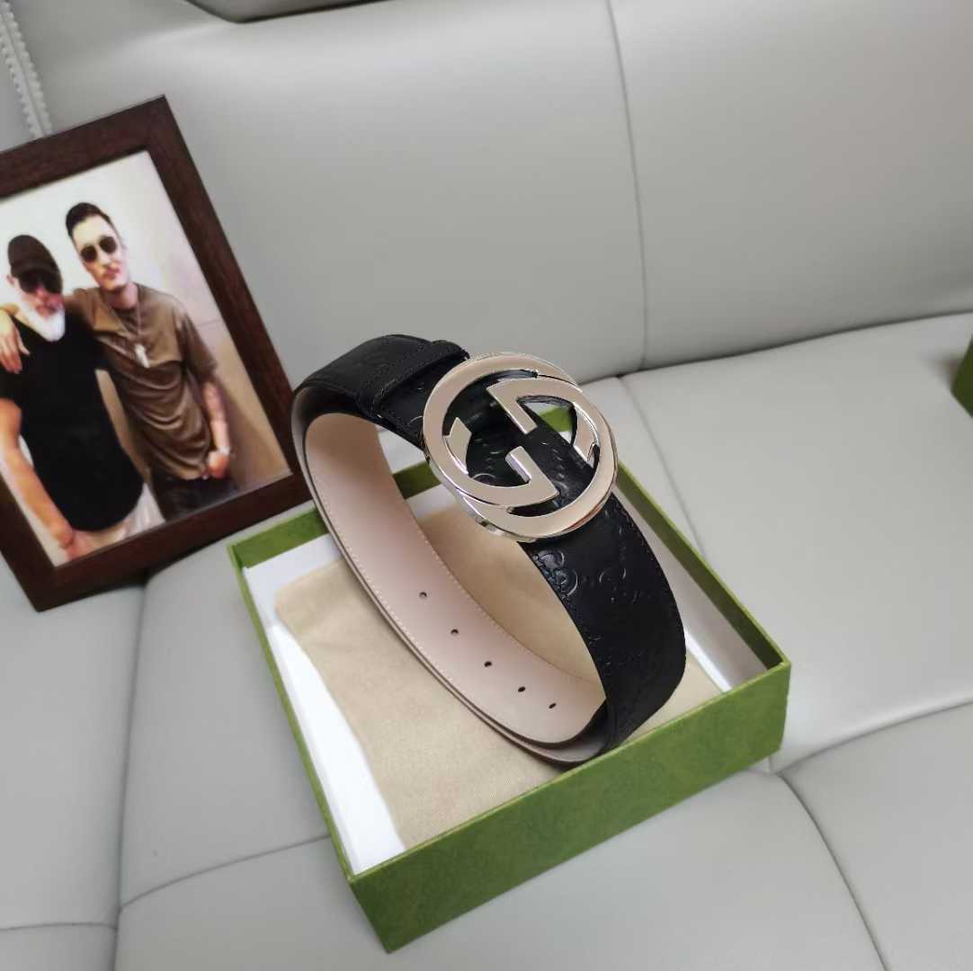 Gucci GG Buckle Leather Belt black