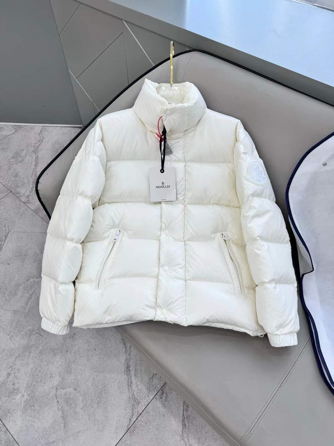 Moncler Short Down Jackets white for Women