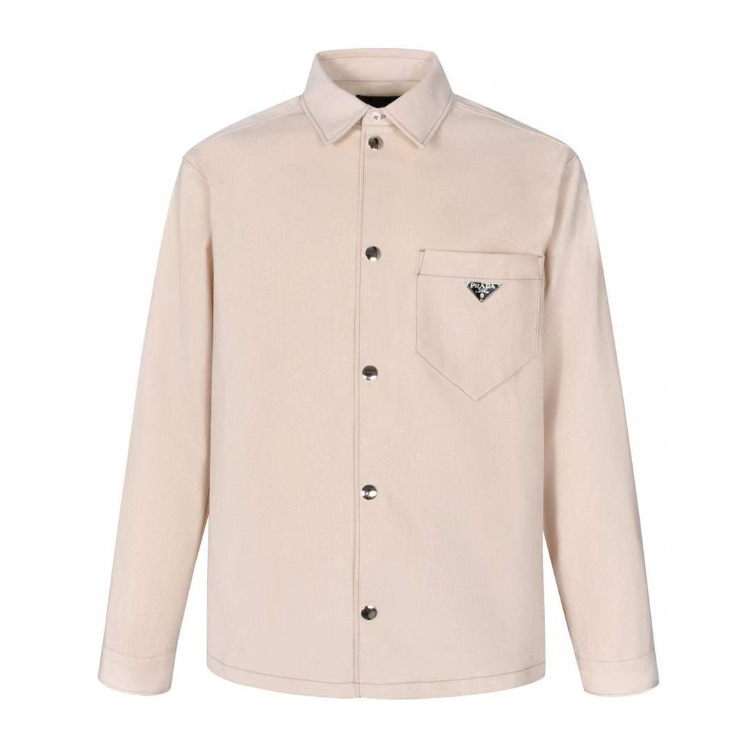 Prada Natural Worn Bull-Denim Shirt