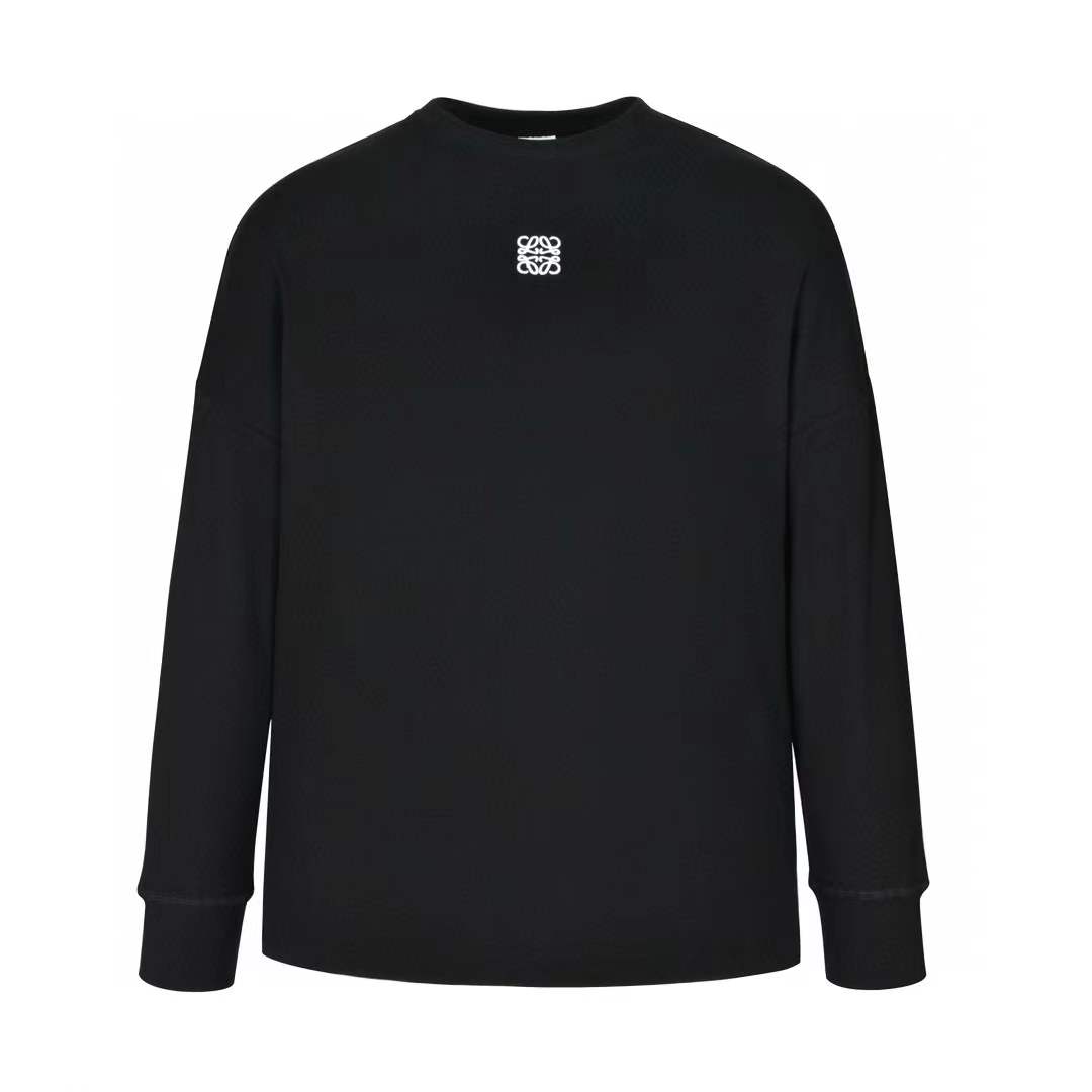 Loewe Anagram Ribbed-Knit Cotton T-Shirt in Black for Men