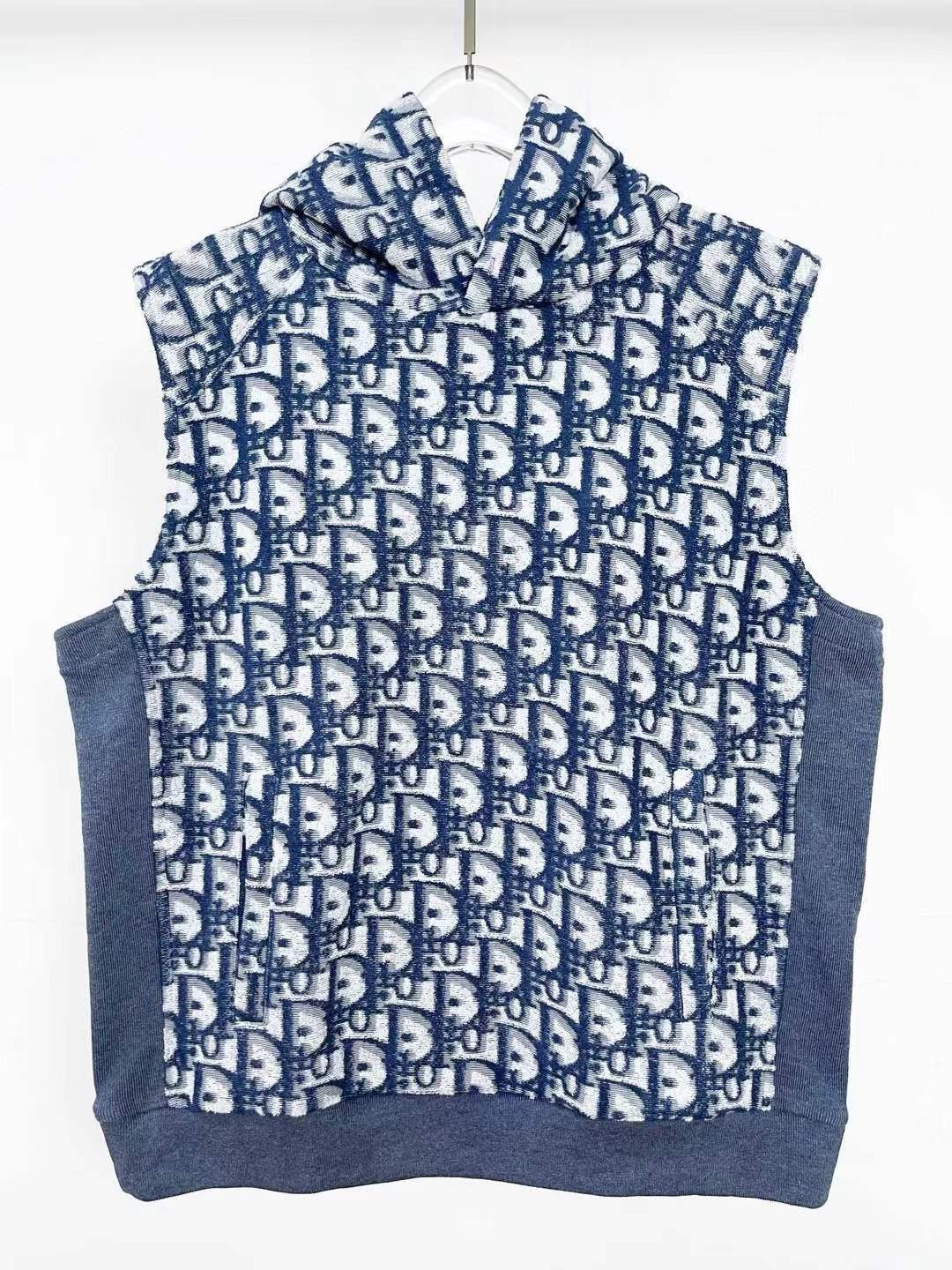 Christian Dior Hoodie Vest Blue and White