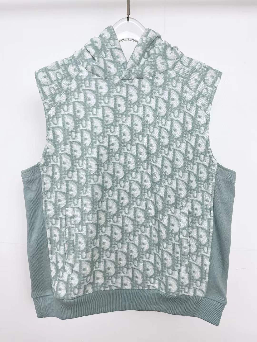 Christian Dior Hooded Vest Blue and White