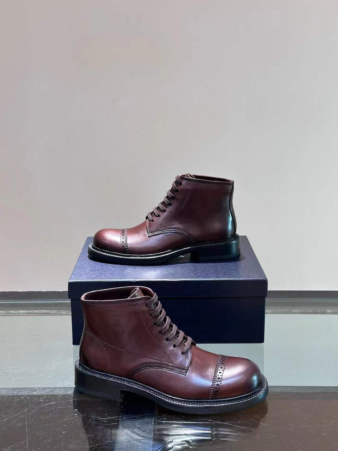 Prada Leather Boots Leather Shoes For Men