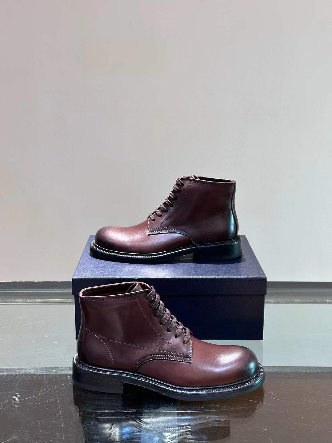 Prada Leather Boots Leather Shoes For Men